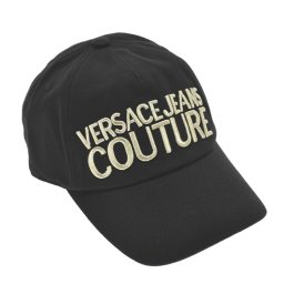 ヴェルサーチェ ジーンズ クチュール VERSACE JEANS COUTURE 帽子 キャップ 72YAZK10 G89 ベースボールキャップ BASEBALL CAP WITH PENCES CIRCONFERENZA 58 CM BLACK/GOLD ブラック+ゴールド