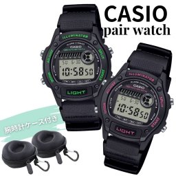 カシオ ペアウォッチ ペアギフト デジタル 軽量 防水 色違い お揃い 腕時計 2本セット メンズ レディース デュアルタイム タイマー 多機能 CASIO チープカシオ 友達 ペア カップル 夫婦 プレゼント 成人 卒業 入学