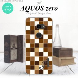 AQUOS zero アクオス ゼロ 801SH スマホケース カバー ハードケース スクエア 茶 イニシャル 対応 nk-801sh-1021i[スマホ,スマホケース,スマホカバー,ケース,カバー,ジャケット]