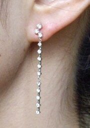 【高級台座】K18YG/PG/WG【0.6ct】ロングピアス ロングダイヤモンドピアス ラインダイヤモンドピアス スウィングピアス［SIクラス］透明感溢れるダイヤモンド 棒ピアス バーピアス 揺れるダイヤモンド 雪の結晶 記念日 誕生日母の日 ギフト【送料無料】        LP-0024B-LP-0025B