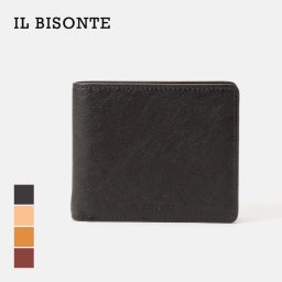 イル ビゾンテ IL BISONTE SBW060 POX001 PVX001 二つ折り財布 メンズ 財布 ミニ財布 小銭入れ シンプル レザー コンパクトウォレット 本革 キレカジ ロゴ 折りたたみ プレゼント お祝い 記念 無地 FIFTY ON BUONARROTI 全4色