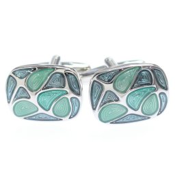ブルーのペイズリー模様カフス カフスボタン カフリンクス cufflinks cuffs メンズ 男性 スーツアクセサリー専門店 父の日 ギフトにも 誕生日 プレゼント プチギフト おしゃれ カフスマニア