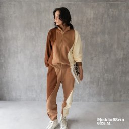 【性別問わずパートナー・親子お揃い可/セットアップ可】【ギフト・無料ラッピング】ユニセックスウェイビースウェットブルゾン チョコレートブラウン 