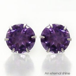 一粒ピアス アメジスト 2月誕生石 4mm k18 18金 スタッドピアス セカンドピアス レディース ジュエリー アクセサリー プレゼント ギフト 人気 おすすめ