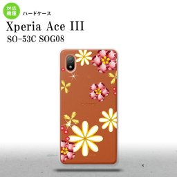 SO-53C SOG08 ワイモバイル Xperia Ace III スマホケース 背面ケース ハードケース 花柄 ミックス E クリア 2022年 6月発売 nk-so53c-306