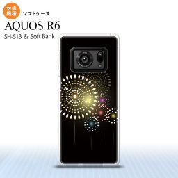 SH-51B AQUOS R6 AQUOS R6 スマホケース ソフトケース 花火 大玉 黒 メンズ レディース nk-r6-tp215