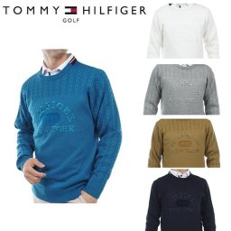 トミーヒルフィガー ゴルフ メンズ ケーブルクルーネックセーター TOMMY HILFIGER GOLF THMA353 2023年秋冬モデル お誕生日祝い お祝い 記念品 お父さん 父の日 彼氏 男性 30代 40代 50代 60代  還暦祝い 敬老の日 人気プレゼント プレゼント