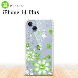 iPhone14 plsu iPhone14 plsu スマホケース 背面ケース ハードケース 花柄 ガーベラ 緑 2022年 10月発売 nk-i14pl-803
