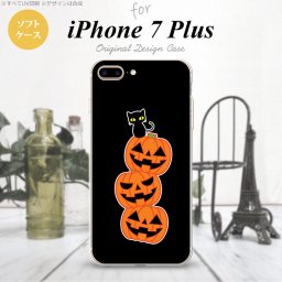 【iPhone7plus】【スマホケース/スマホカバー】【アイフォン7plus】iPhone7plus スマホケース カバー アイフォン7plus ソフトケース ハロウィン 連カボチャ 黒 nk-i7plus-tp407【メール便送料無料】