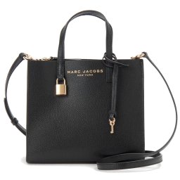マークジェイコブス　MARC JACOBS　トートバッグ ミニ　M0015685　ブラック　ゴールドロゴ　レザー　THE GRIND MINI TOTE BAG 　ショルダーバッグ