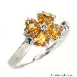 四葉 クローバー シトリントパーズ 11月誕生石 ダイヤモンド リング 0.04ct 18金 k18 18k イエローゴールド ピンクゴールド ホワイトゴールド よつば ピンキーリング 指輪 レディース ジュエリー アクセサリー プレゼント ギフト 人気 おすすめ 送料無料