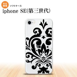iPhoneSE 3 iPhoneSE 3 スマホケース ソフトケース ダマスク D 黒 メンズ レディース nk-ise3-tp1034