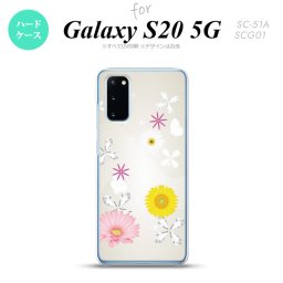 SC-51A SCG01 Galaxy S20 スマホケース ハードケース 花柄 ミックス B 白 メンズ レディース nk-s20-274