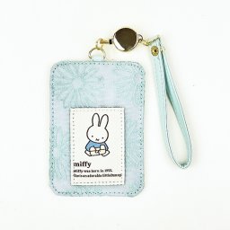 ミッフィー miffy パスケース ブルー フラワーシリーズ