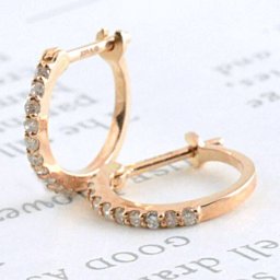 18金 ダイヤモンド ピアス レディース ピンクゴールドk18 ゴールド ダイヤフープピアス フープピアス フープ スタッドピアス クリスマス