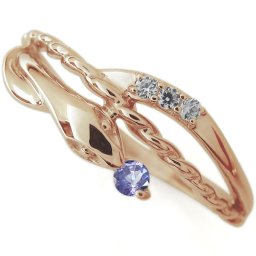 ピンキーリング タンザナイト スネークリング 指輪 18k K18