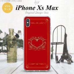 iPhoneXsMax iPhone XS Max スマホケース ソフトケース ハート 飾り 赤 金 メンズ レディース nk-ixm-tp618
