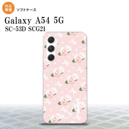 Galaxy A54 5G Galaxy A54 5G スマホケース 背面ケースソフトケース 花柄 バラ リボン ピンク +アルファベット 2023年 5月発売 nk-a54-tp256i