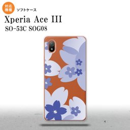 SO-53C SOG08 ワイモバイル Xperia Ace III スマホケース 背面ケースソフトケース 花柄 サクラ B 青 2022年 6月発売 nk-so53c-tp059