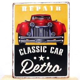 ブリキ看板 アンティーク CLASSIC CAR RETRO ビンテージ クラッシックカー ガレージ 車 プレート カー 壁飾り かわいい アメリカン 雑貨 インテリア おしゃれ 可愛い バー カフェ 店舗
