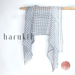 【harukii】手摘み高級綿 ガーゼストール 綿 100％ 日本製 大判 72.5g! ギンガム チェック 春 夏用 薄手 肌に優しい 柔らか 軽い 長綿 敏感肌 日よけ 母の日 父の日 男性 女性 メンズ レディス レディース 冷房対策 肌触り コットン 誕生日 ギフト プレゼント マフラー・スカーフ