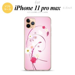 iPhone11ProMax iPhone11pro max スマホケース ソフトケース 花柄 ミックス A ピンク メンズ レディース nk-i11pm-tp273