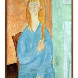 アメデオ モディリアーニ Girl in Blue A3 サイズ ポスター アート おしゃれ 絵画 インテリア 北欧 イラスト マット紙 艶消し アートパネル 額 フレーム デザイン 壁掛け ギフト 新築祝い ディスプレイ 引越し祝い　新生活　空間デザイン 