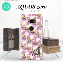 AQUOS zero アクオス ゼロ 801SH スマホケース カバー ハードケース チェック・バラ ピンク イニシャル 対応 nk-801sh-255i[スマホ,スマホケース,スマホカバー,ケース,カバー,ジャケット]