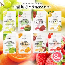 【メール便配送】中部地方バラエティセット 8種 全国農協食品 ニッポンエール ご当地グミ ご当地 お菓子 グルメ お土産 名産 果実グミ アソート