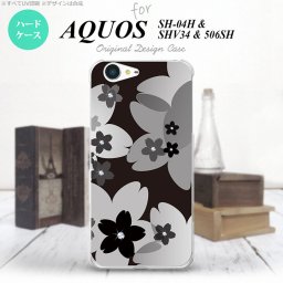 【SHV34】【スマホケース/スマホカバー】【アクオス セリエ】SHV34 スマホケース AQUOS SERIE SHV34 カバー アクオス セリエ 花柄・サクラ 黒 nk-shv34-061【メール便送料無料】