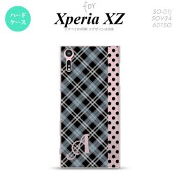 【SO01J】【スマホケース/スマホカバー】【エクスペリア XZ 】SO01J スマホケース XPERIA XZ ケース エクスペリア XZ  イニシャル タータン・ドット 黒 nk-so01j-1535ini【メール便送料無料】