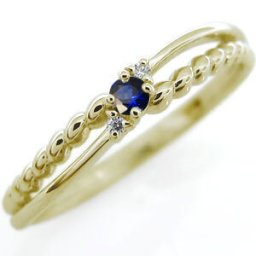 ピンキーリング  一粒 指輪 18金 18k サファイア リング
