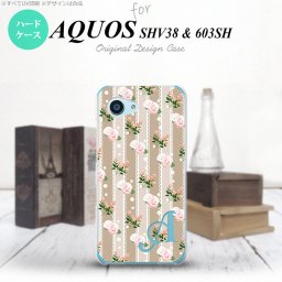【603sh】【スマホケース/スマホカバー】【アクオス Xx3 ミニ】603sh スマホケース AQUOS Xx3 mini ケース アクオス Xx3 ミニ イニシャル レース・バラ（B） ベージュ nk-603sh-268ini【メール便送料無料】