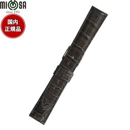 ミモザ MIMOSA 腕時計 替えバンド ベルト メンズ クロコマット クロコダイル 18mm グレー/シルバー 時計 時計バンド 時計ベルト 革 ワニ革