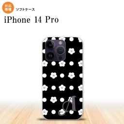 iPhone14 Pro iPhone14 Pro スマホケース 背面ケースソフトケース 花柄 ドット 黒 +アルファベット 2022年 9月発売 nk-i14p-tp341i