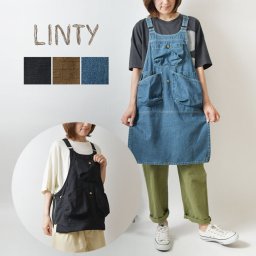 【LINTY リンティー】コットン 2WAY キャンプ エプロン (319510) レディース カットソー 春 夏 無地 綿 ゆったり おしゃれ アウトドア DIY 作業  短め かわいい 大人 ナチュラル 服 シンプル コーディネート 人気 30代 40代 50代