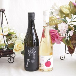  夏の純米吟醸酒と国産ワインセット(青森弘前産りんご使用 シードルワインやや甘口(京都府)500ml金鯱 夏の純米吟醸夢吟醸(愛知県)720ml