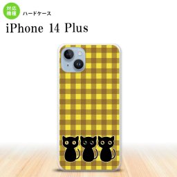 iPhone14 plsu iPhone14 plsu スマホケース 背面ケース ハードケース 猫 イラスト 黄 茶 2022年 10月発売 nk-i14pl-1138