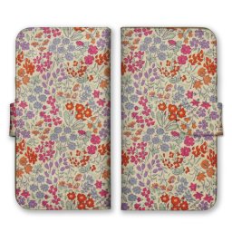 ＼全機種対応／ スマホケース 手帳型 スマホカバー 手帳タイプ スマートフォン ケース カバー 花柄 小花柄 ボタニカル かわいい おしゃれ ベージュ パステル カードホルダー付き カード収納 合皮 合成レザー