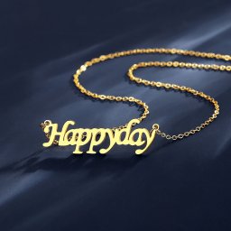 ネックレス 石なし ステンレス イエローゴールド 小豆 アズキチェーン おしゃれ 可愛い かわいい カジュアル Happyday 44.5cm+5cm tn21022223