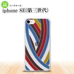 iPhoneSE 3 iPhoneSE 3 背面ケース カバー ステンドグラス風 おしゃれ 帯 レッドブルー ステンドグラス風 かわいい おしゃれ 背面ケース nk-ise3-sg17