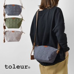 【toleur トーラ】キャンバス ドットキルト カウレザー ミニショルダーバッグ (11850) 正規品 レディース 春 夏 水玉 肩掛け 斜めがけ 2way バック かばん 大人 軽量 本革 牛革 帆布 布 ブランド 可愛い シンプル おしゃれ 20代 30代 40代 50代 60代