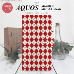 【手帳型 スマホ カバー ケース】【SH04H】【アクオス ゼータ】手帳型 ケース SH04H スマホ カバー AQUOS ZETA アクオス アーガイル 赤×青 nk-004s-sh04h-dr1403【メール便送料無料】