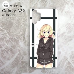 SCG08 Galaxy A32 ケース ハードケース 女の子 B 黒 nk-a32-1328
