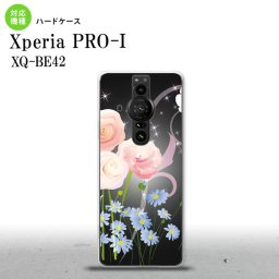 XperiaPRO-I Xperia PRO-I スマホケース 背面ケース ハードケース 花柄 ミックス C 黒 背面カバー android nk-xproi-283
