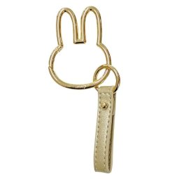 ミッフィー miffy カラビナスマートキーホルダー ゴールド ストラップ フェイス カー用品