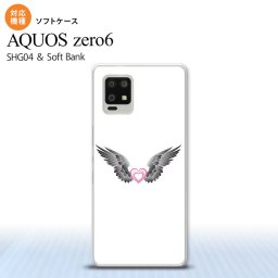 SHG04 SHG04 ZERO6 AQUOS zero6 スマホケース ソフトケース 黒翼 ハート 白 ピンク メンズ レディース nk-zero6-tp469