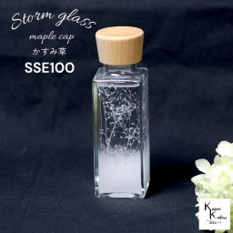 天気が分かる！「カスミ草入りストームグラス メープルキャップ SSE100」 天気管 天気 クリスマス ツリー フィッツロイ ミニ ボトル ウェザーグラス 天気 気象計グッズ インテリア インテリア小物 置物 瓶 小瓶 ガラス snowflake snowwhite  おもしろ雑貨 プレゼント 贈り物