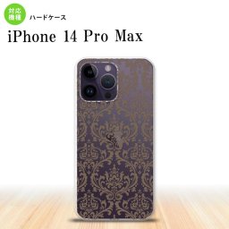 iPhone14 ProMax iPhone14 Pro Max スマホケース 背面ケース ハードケース ダマスク A クリア 茶 2022年 9月発売 nk-i14pm-461