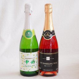 山梨県産ワインと２本セット スパークリング白ワイン勝沼仕込みの甲州スパークリングワイン(やや辛口)11.5°(山梨県)720mlスパークリングロゼワイン塩尻コンコードロゼ11°(長野県)720ml
